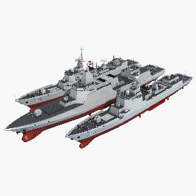Chinese Navy Type 055 052D 052C Destroyer 3D model
